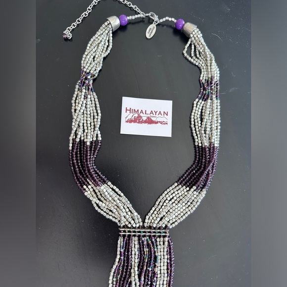 Purple Potay beaded tassel necklace by Himalayan Gems - Picture 7 of 13